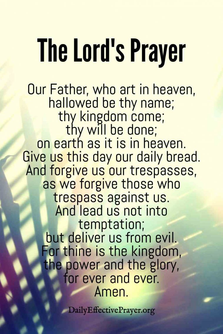 The Lord's Prayer In The Bible Our Father Who Art In Heaven
