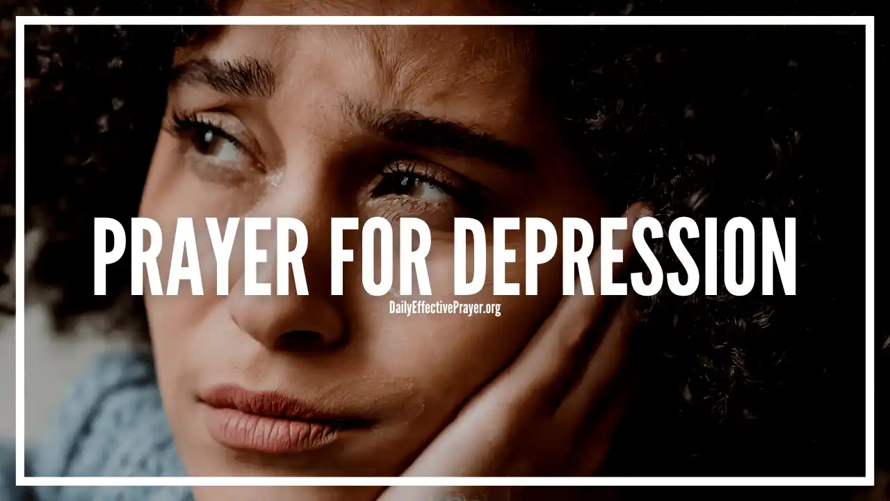 A depressed woman prays.