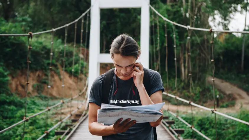 A man looks at a map knowing that God is telling Him to do something.
