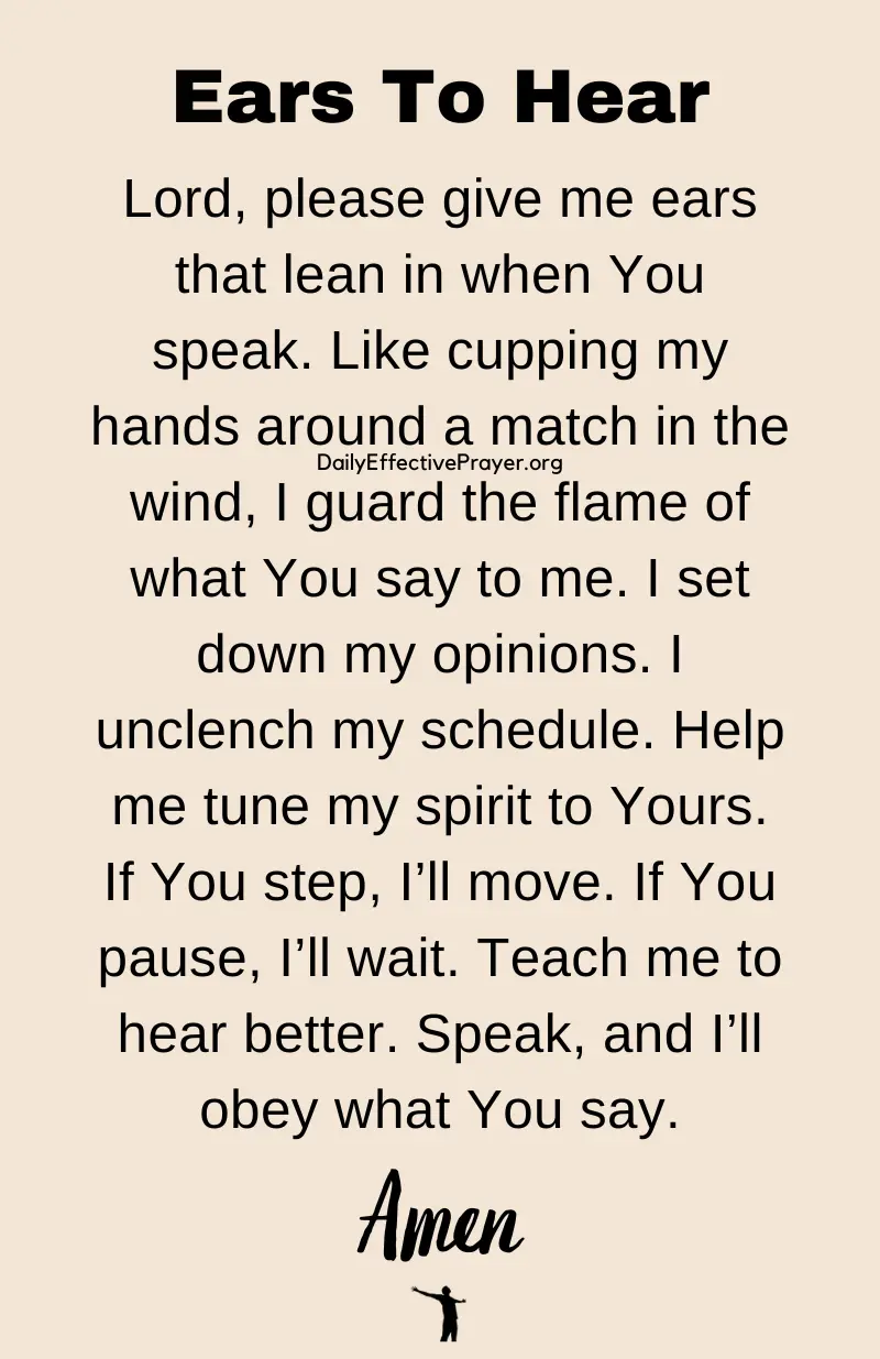 daily effective prayer for ears to hear god