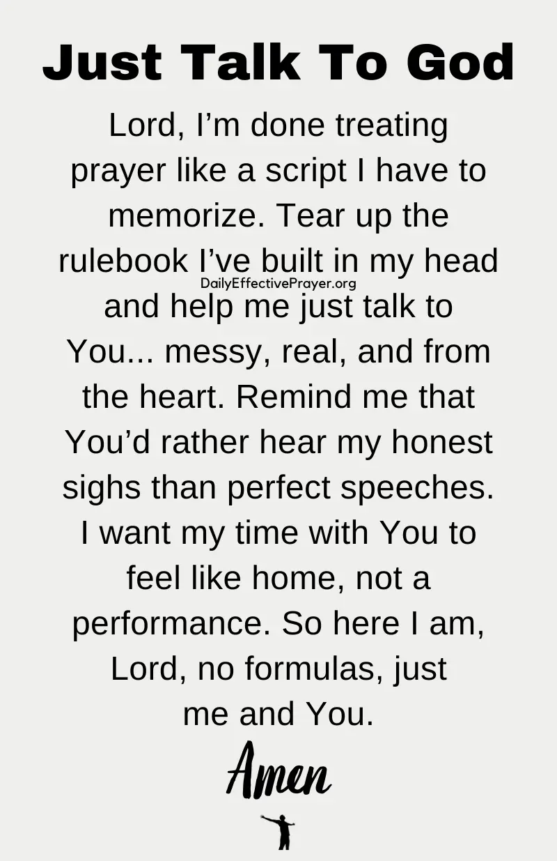 daily effective prayer to just talk to god