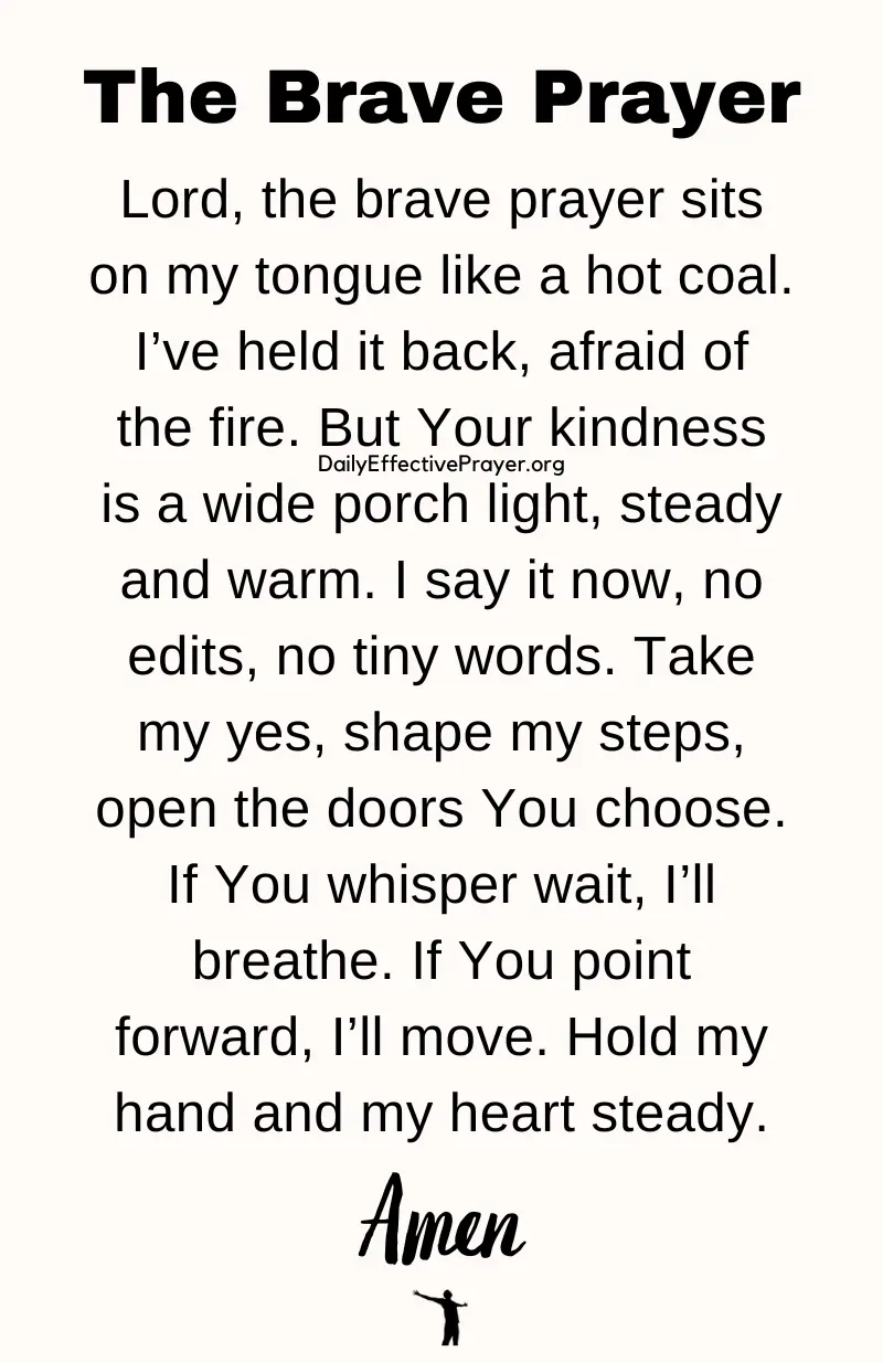 daily effective prayer the brave prayer