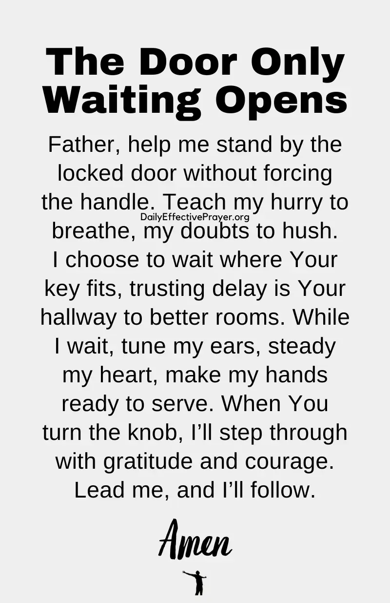 daily effective prayer for the door only waiting opens