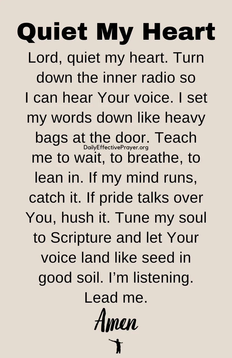 daily effective prayer to quiet my heart