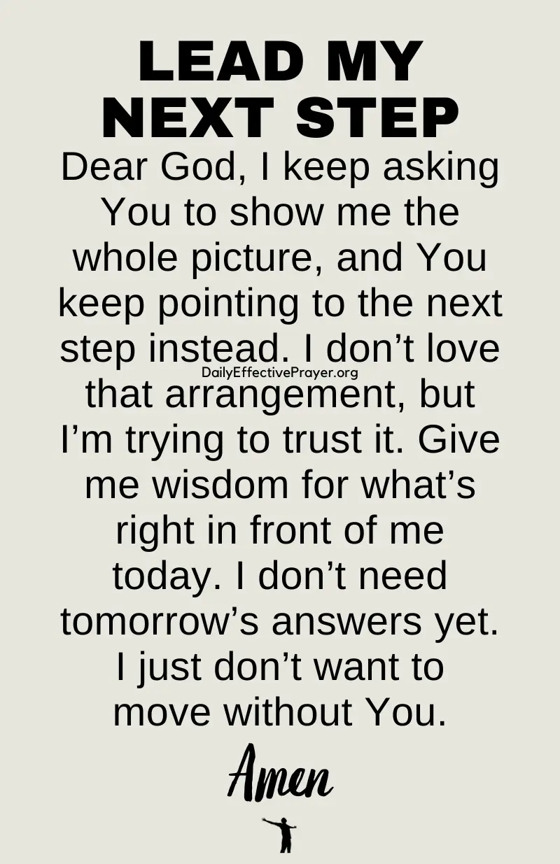 daily effective prayer for God to lead your next step