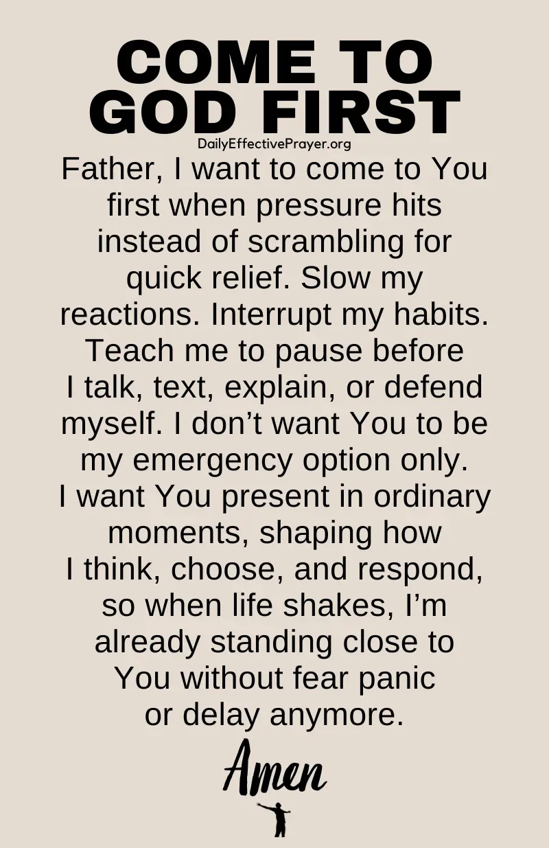 daily effective prayer to come to God first