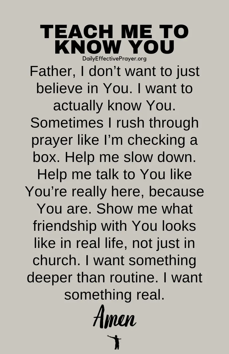 daily effective prayer to get to know God