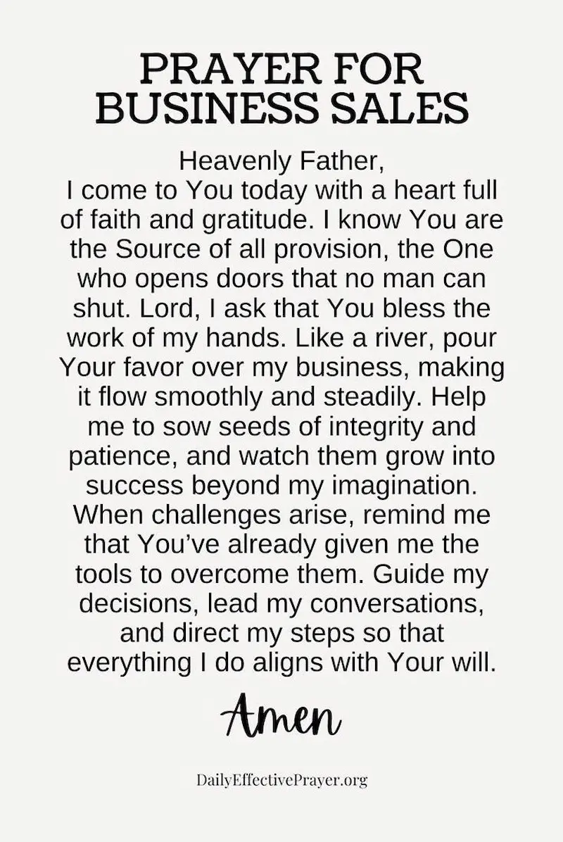 business sales prayer