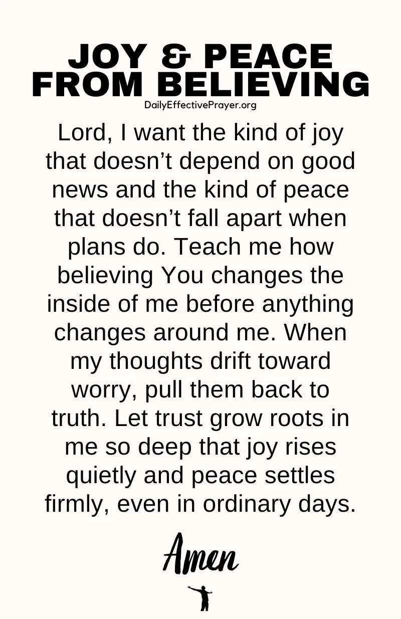 daily effective prayer joy and peace in believing