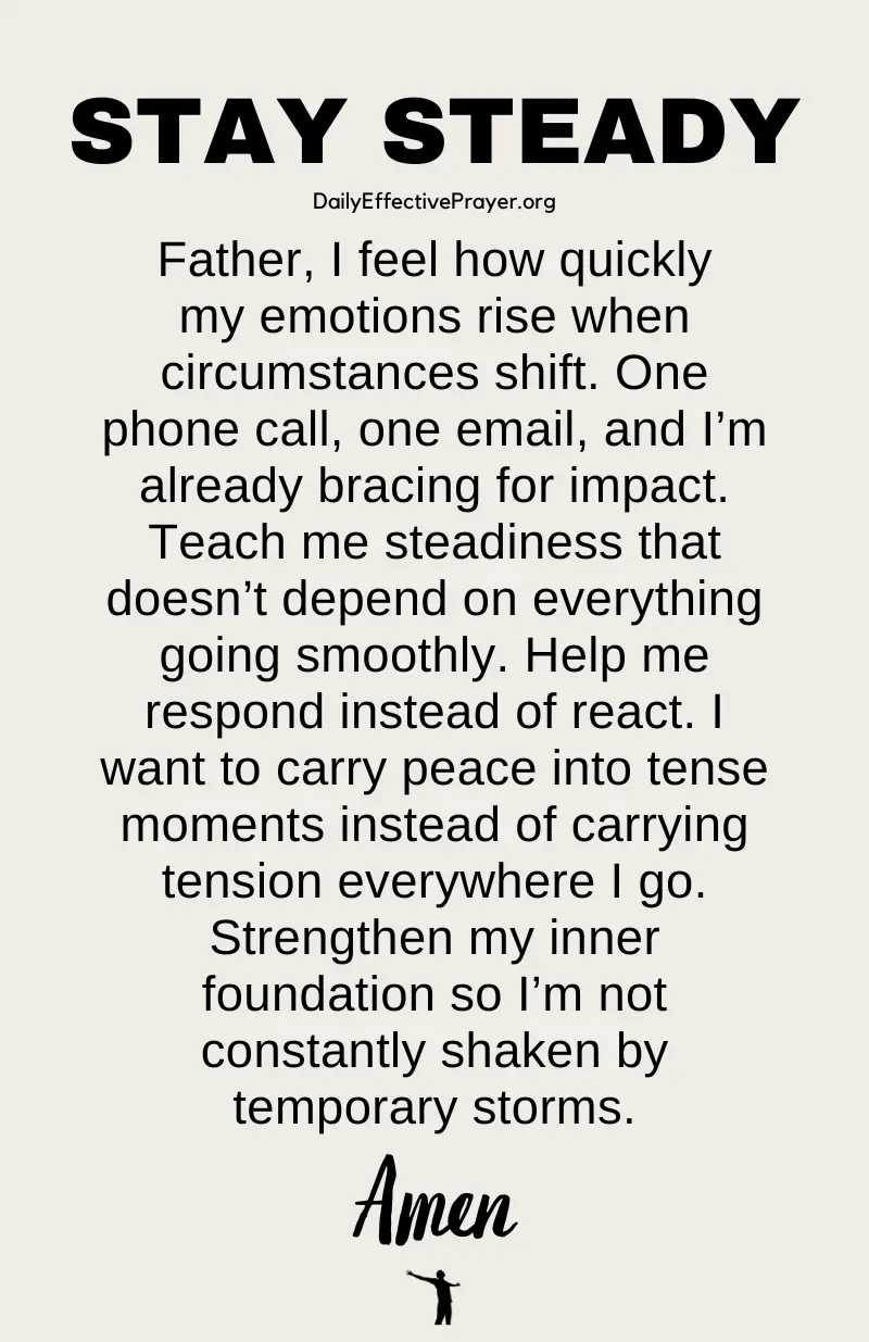 daily effective prayer to stay steady believing god
