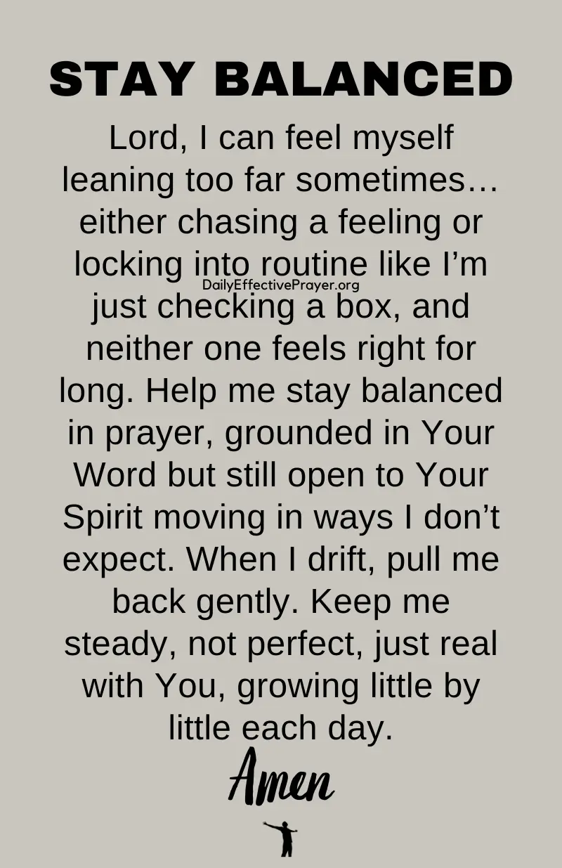 daily effective prayer to stay balanced
