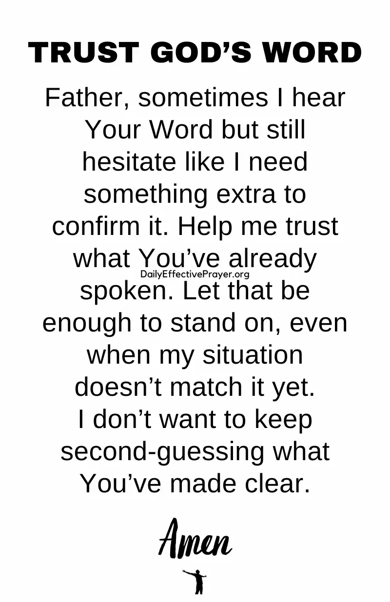 daily effective prayer to trust God's word