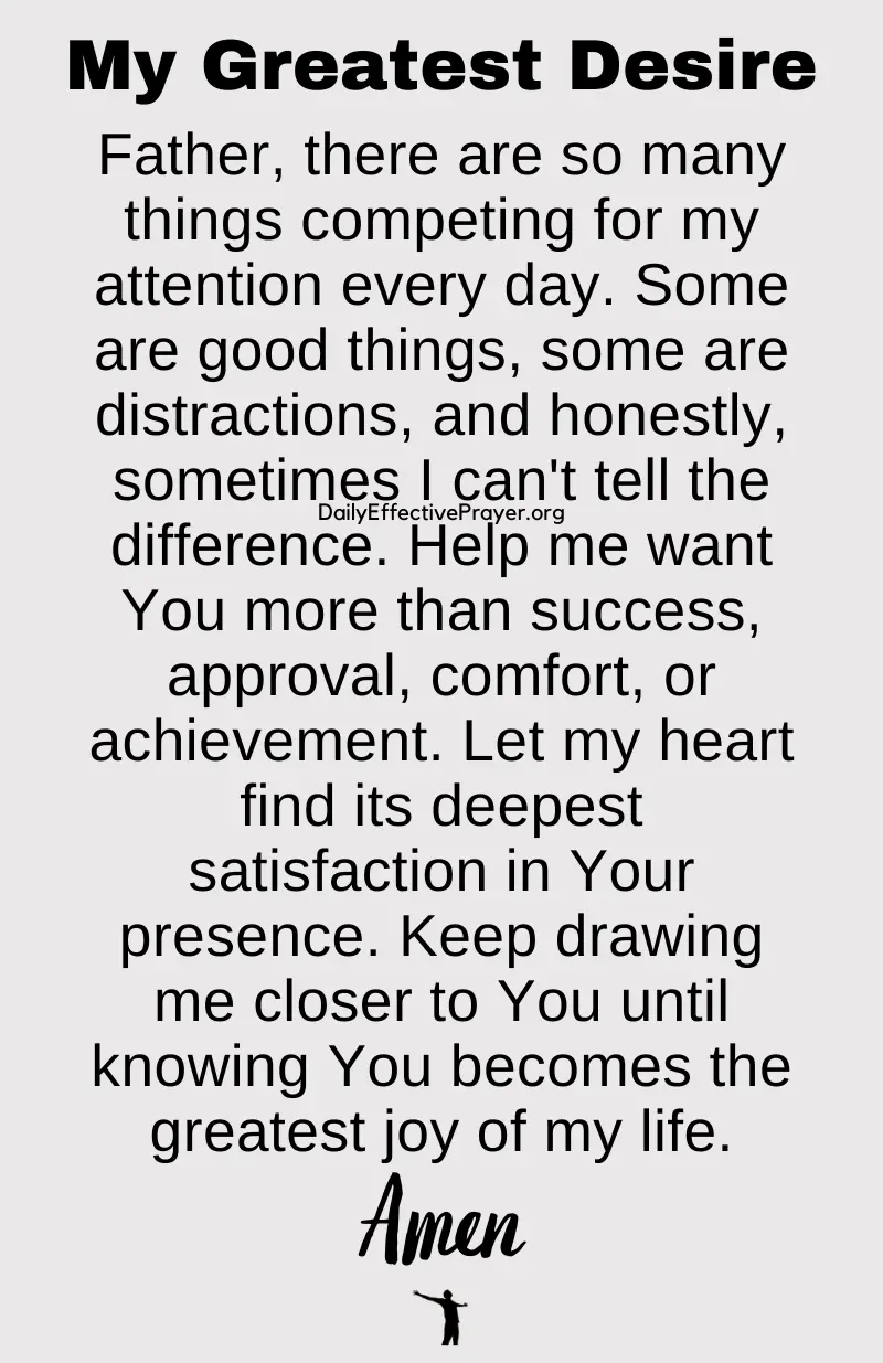 daily effective prayer greatest desire