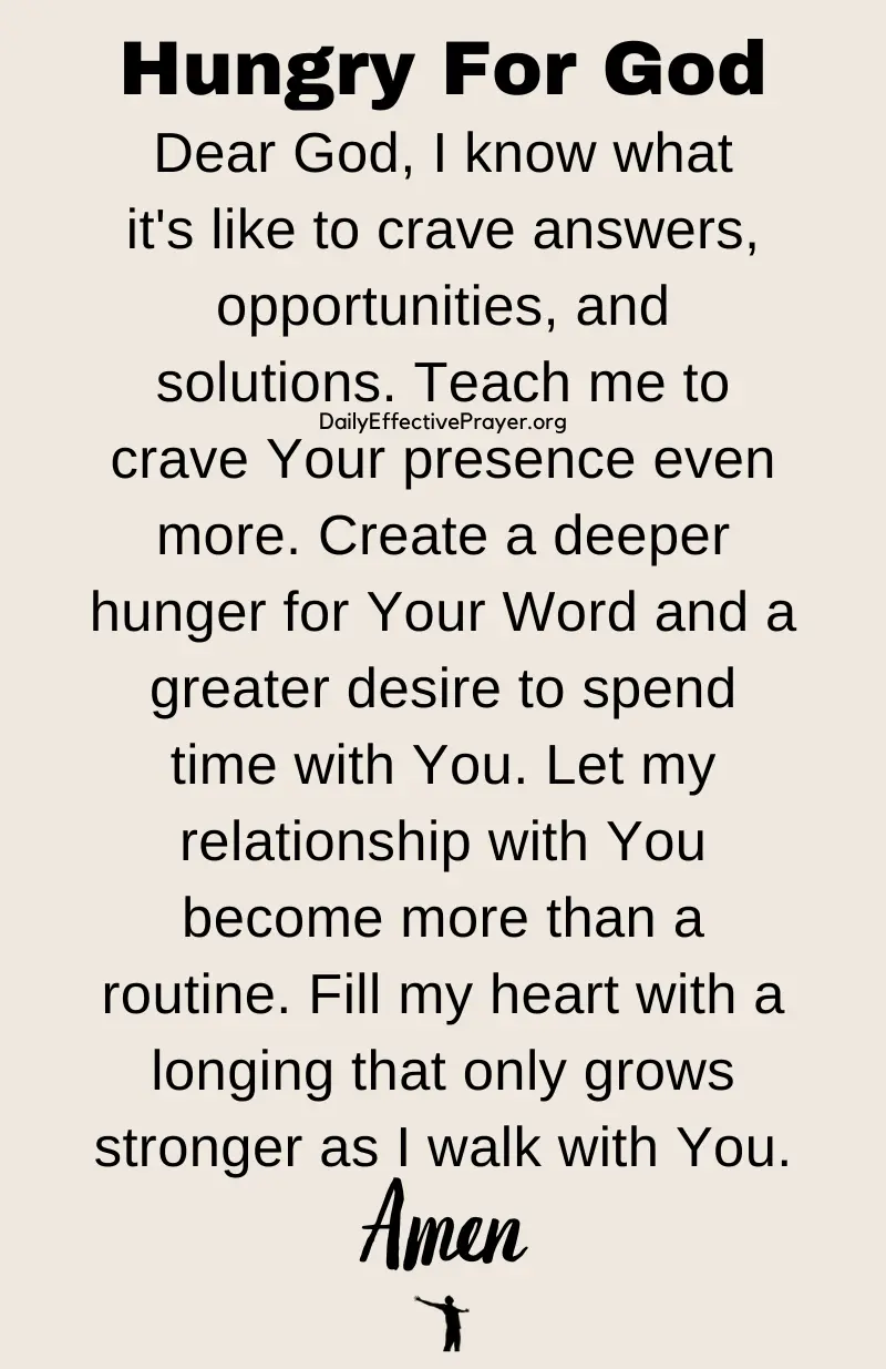 daily effective prayer hungry for god