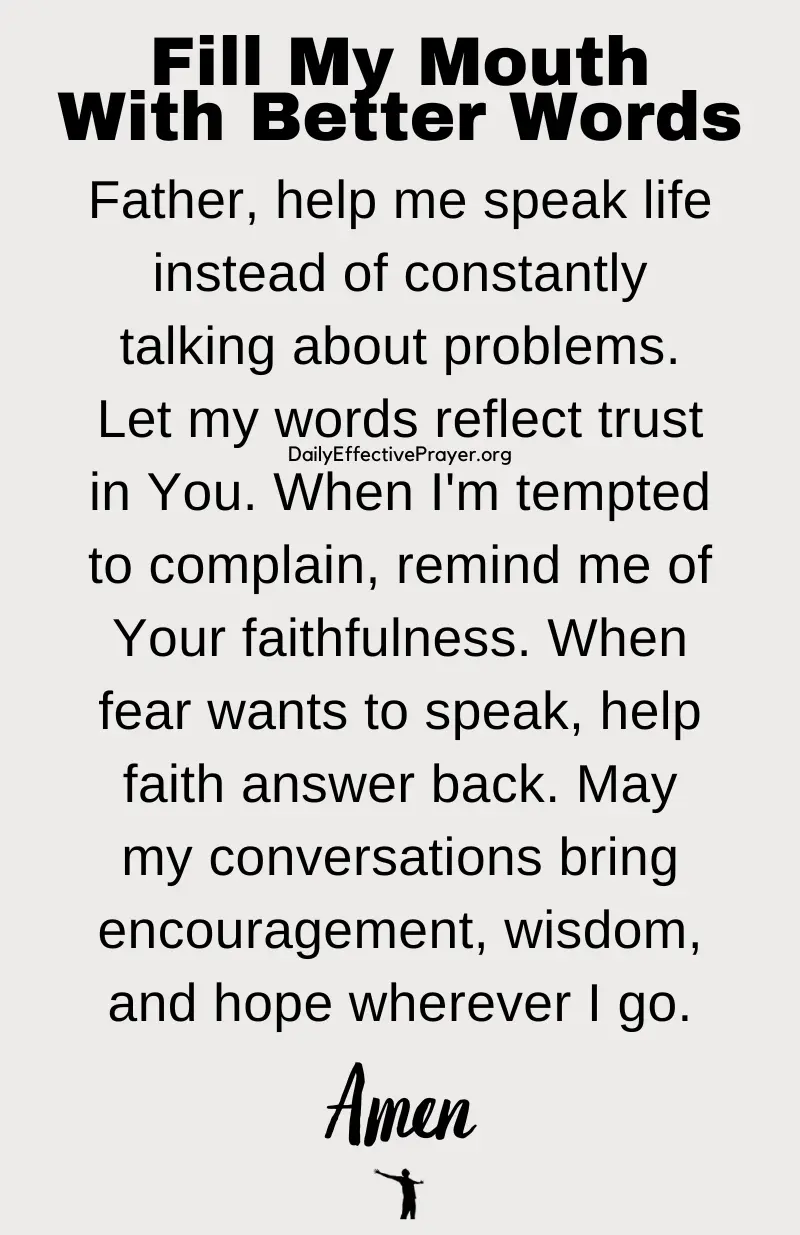 daily effective prayer to fill my mouth with better words
