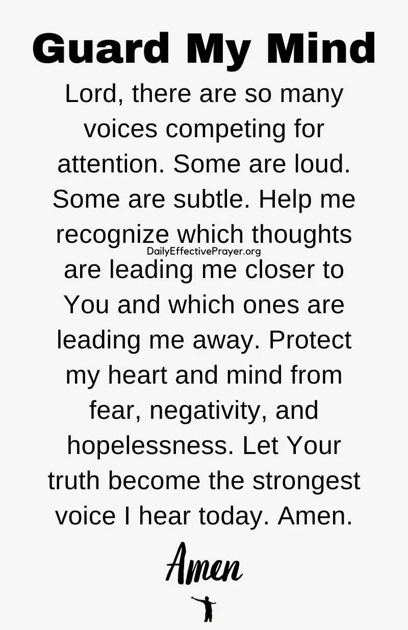 daily effective prayer to guard my mind