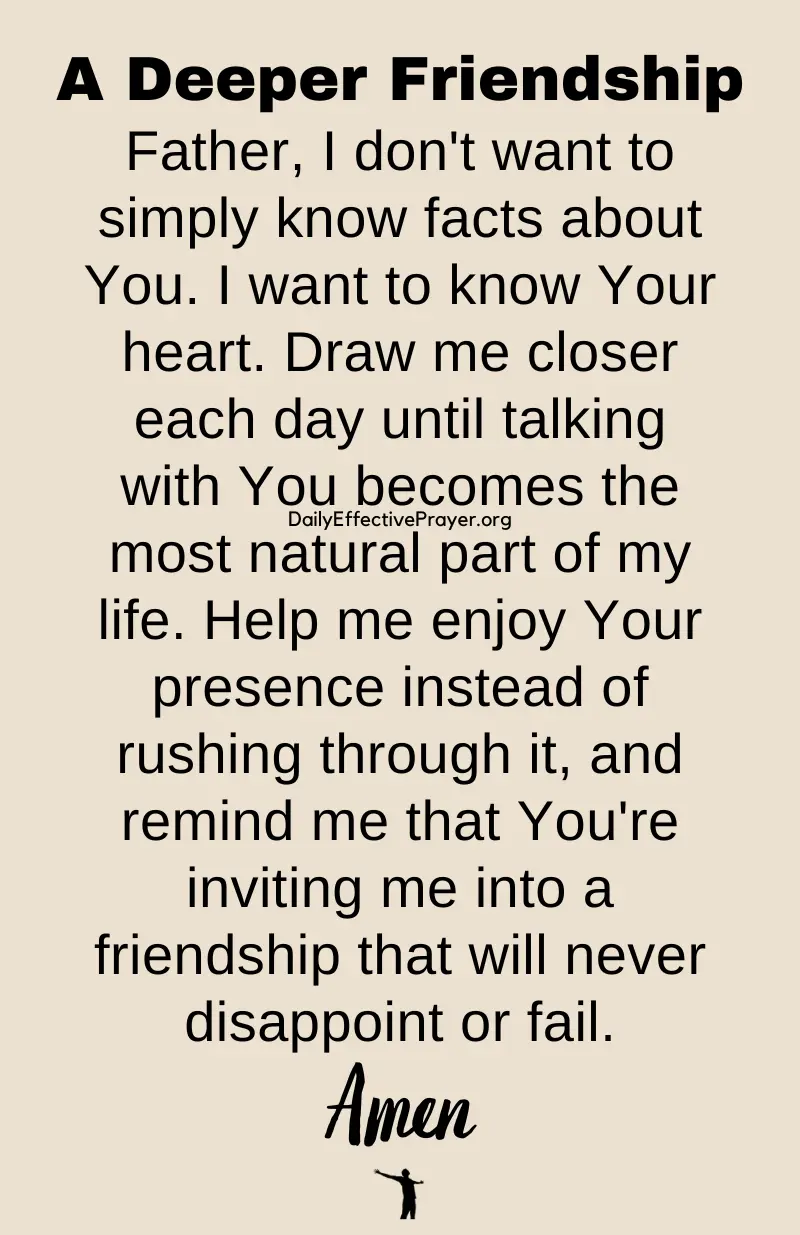 daily effective prayer for deeper friendship