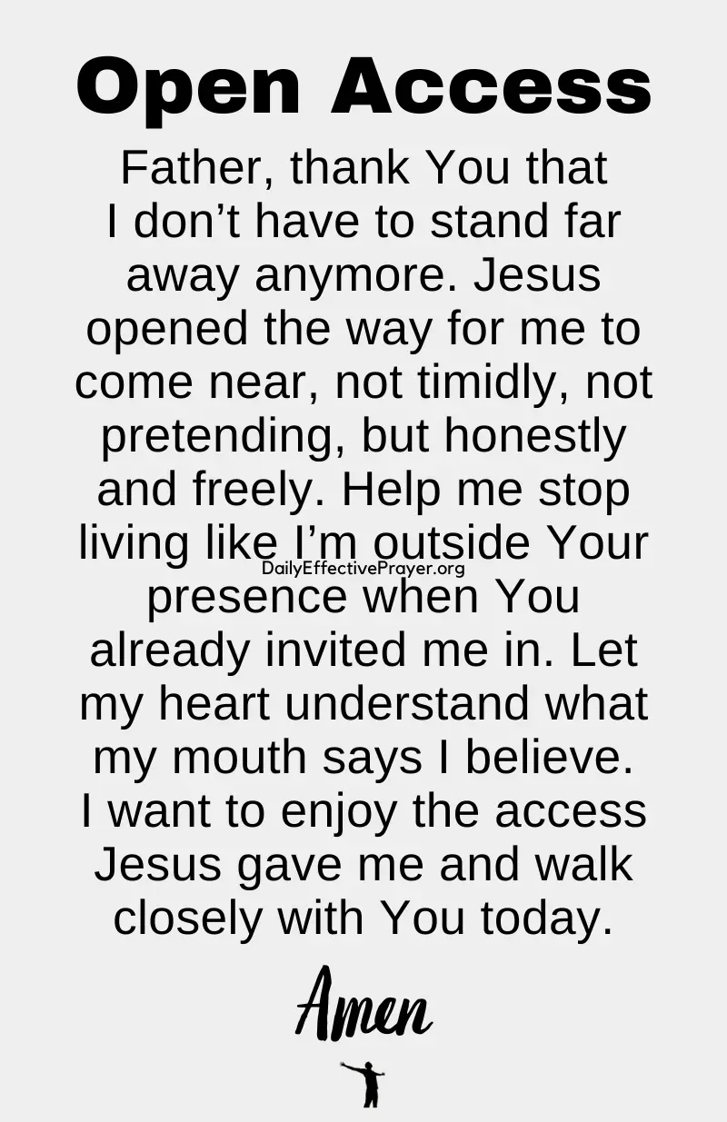 daily effective prayer for open access to God