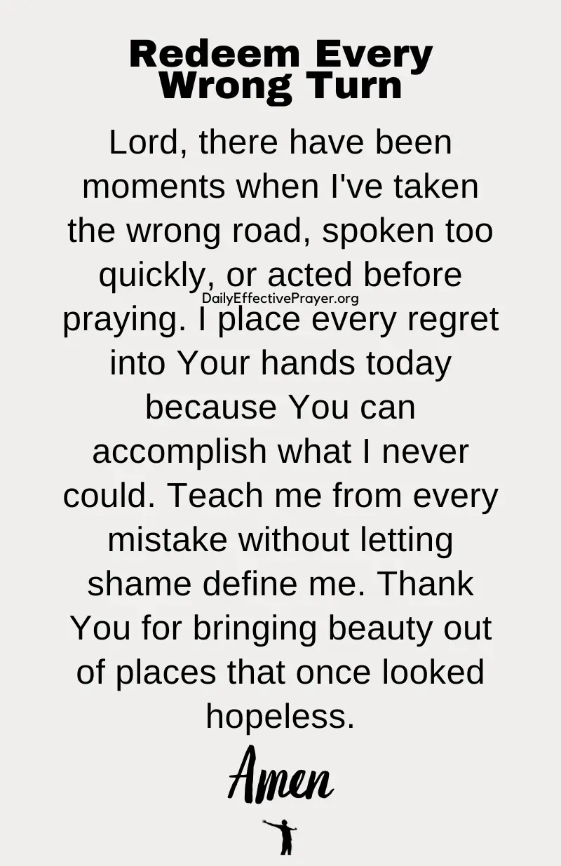 daily effective prayer to redeem every wrong turn