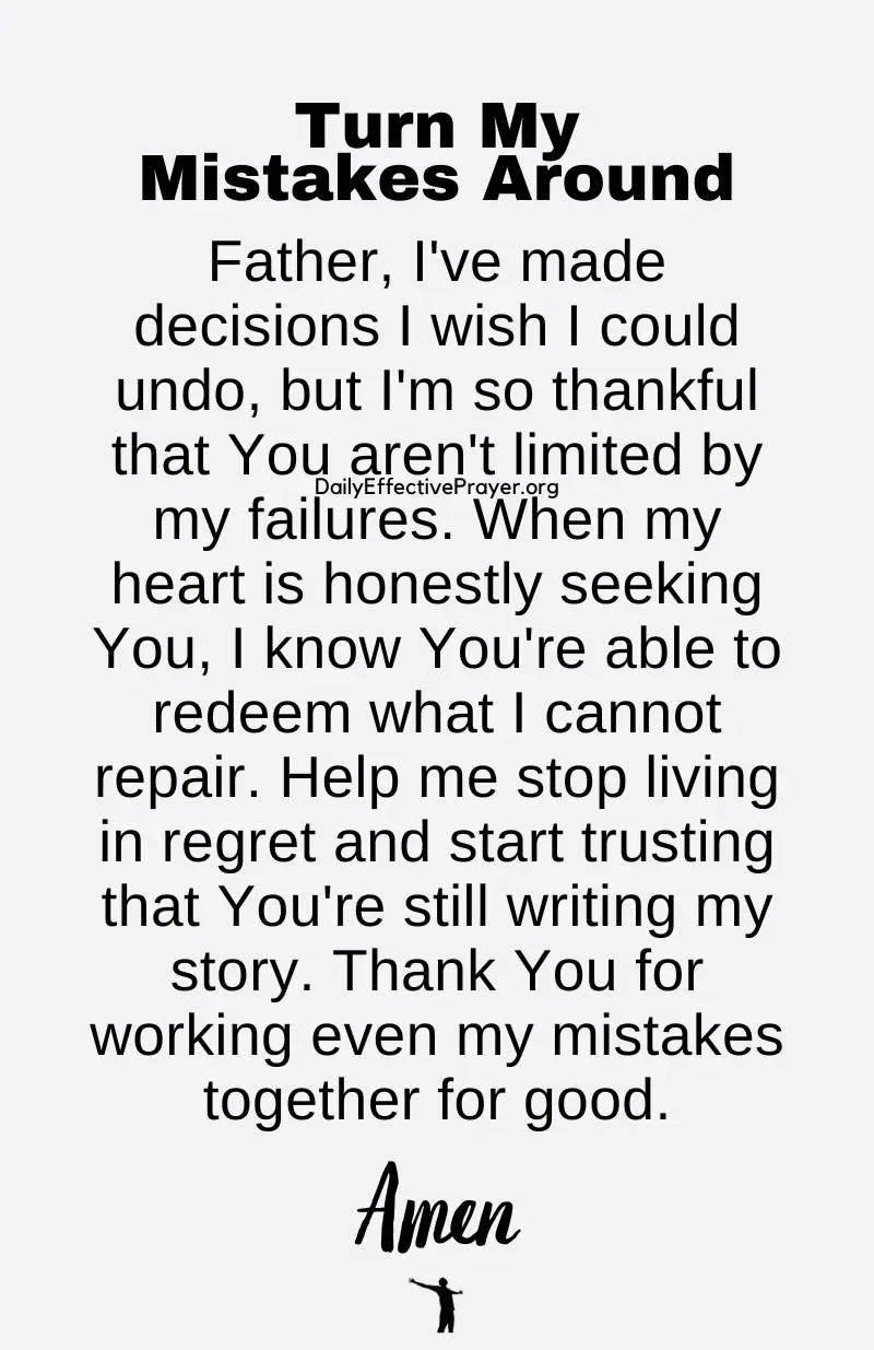 daily effective prayer to turn my mistakes around