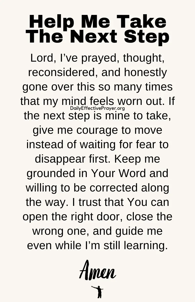 daily effective prayer for help in taking the next step