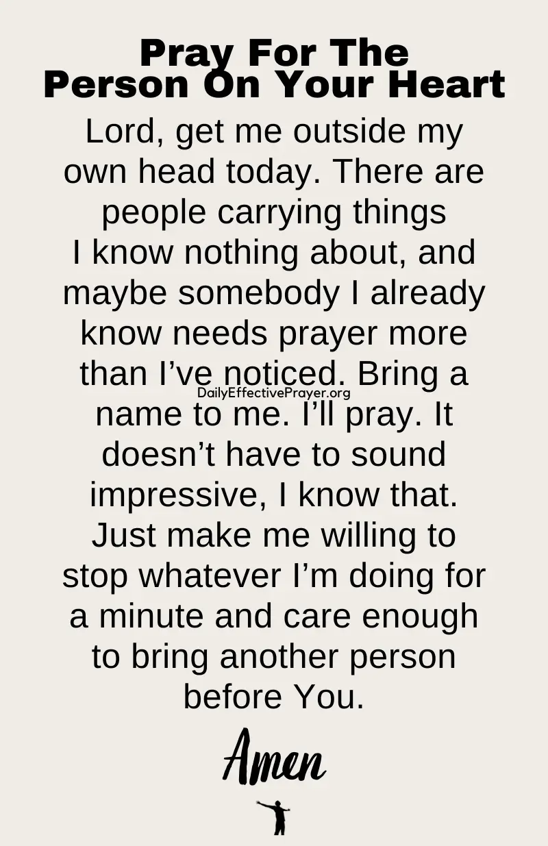 daily effective prayer to pray for person on your heart