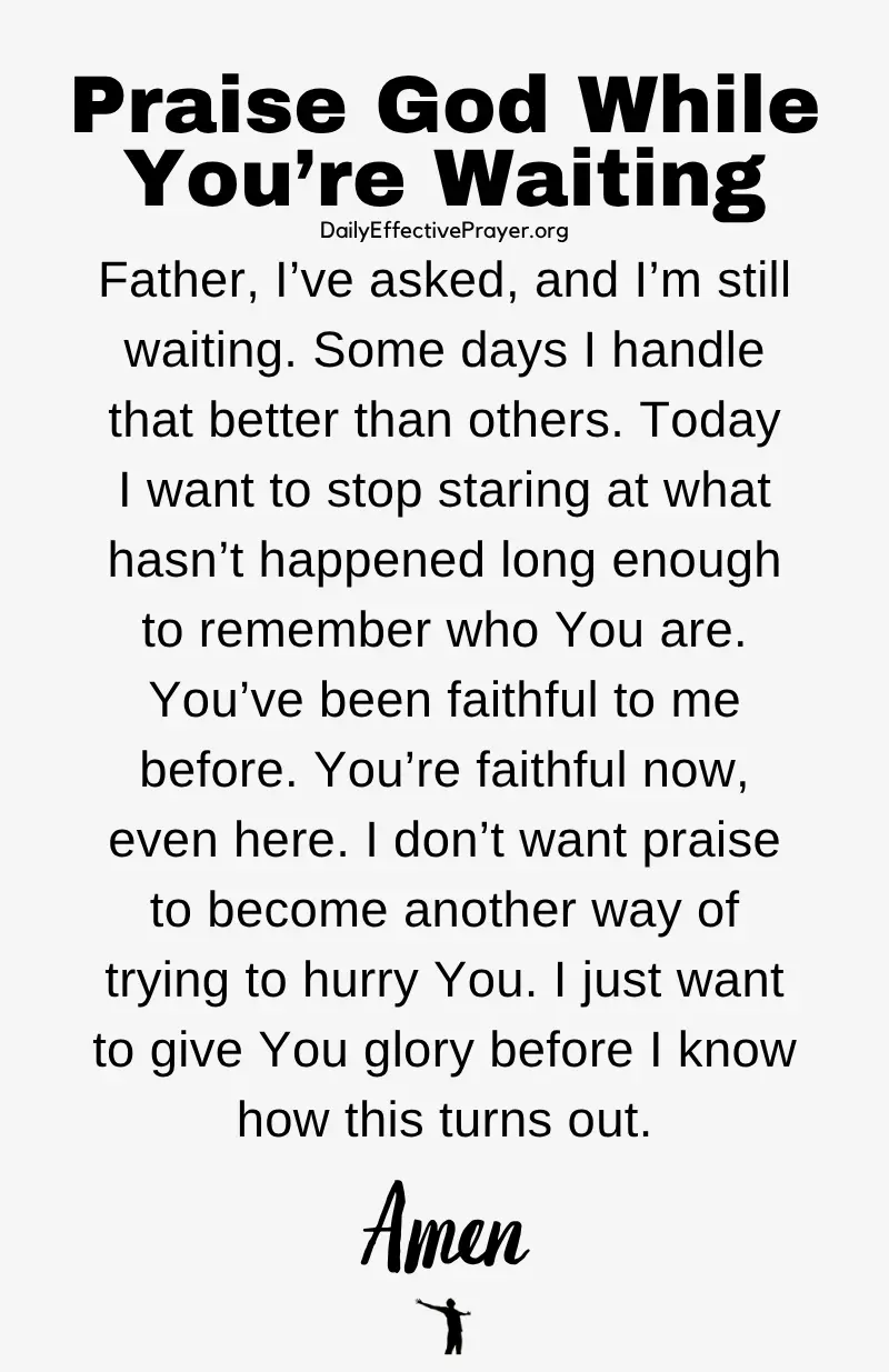daily effective prayer to praise God while waiting
