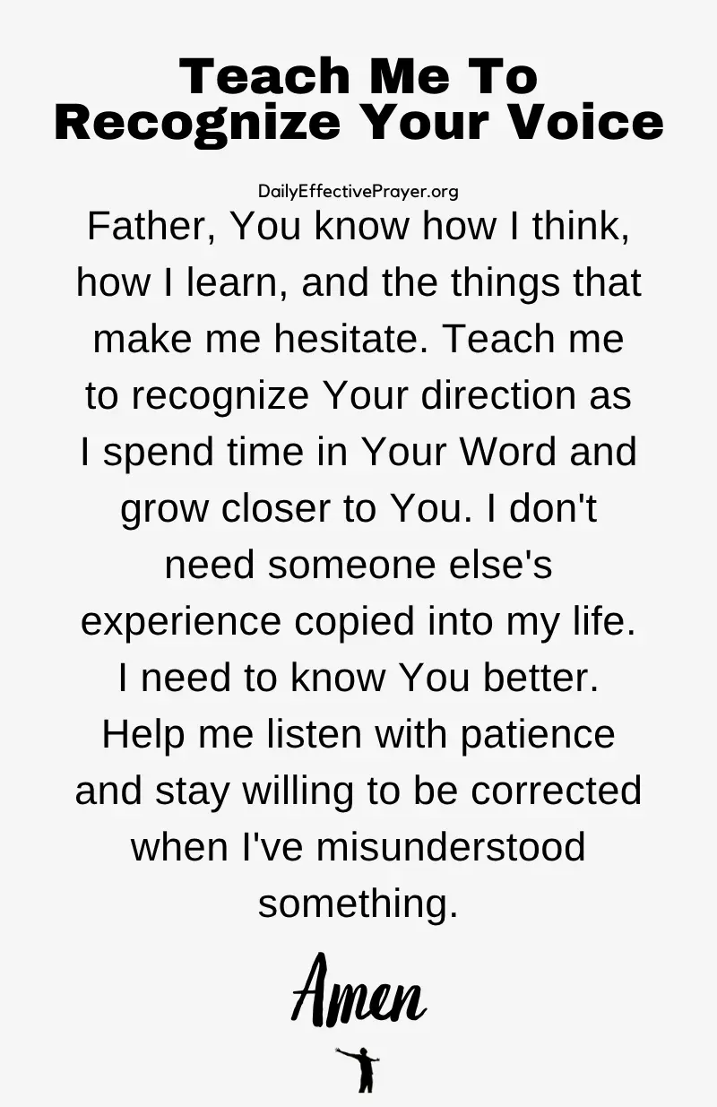 daily effective prayer to recognize god's voice