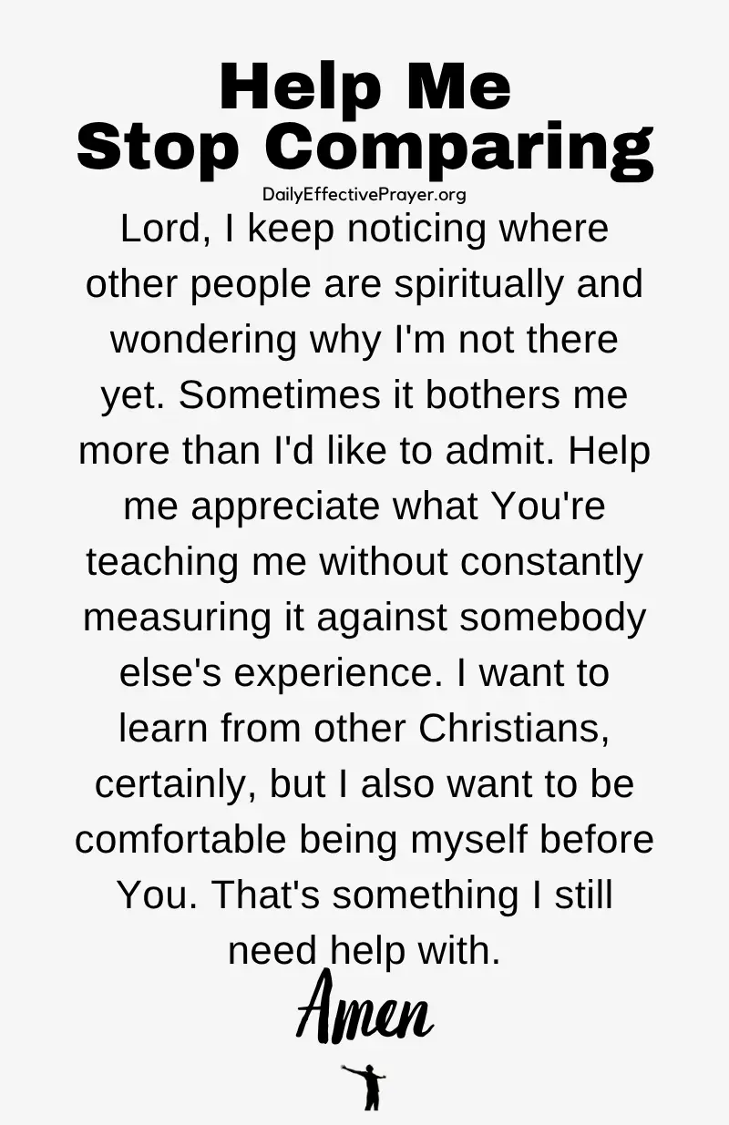 daily effective prayer to stop comparing