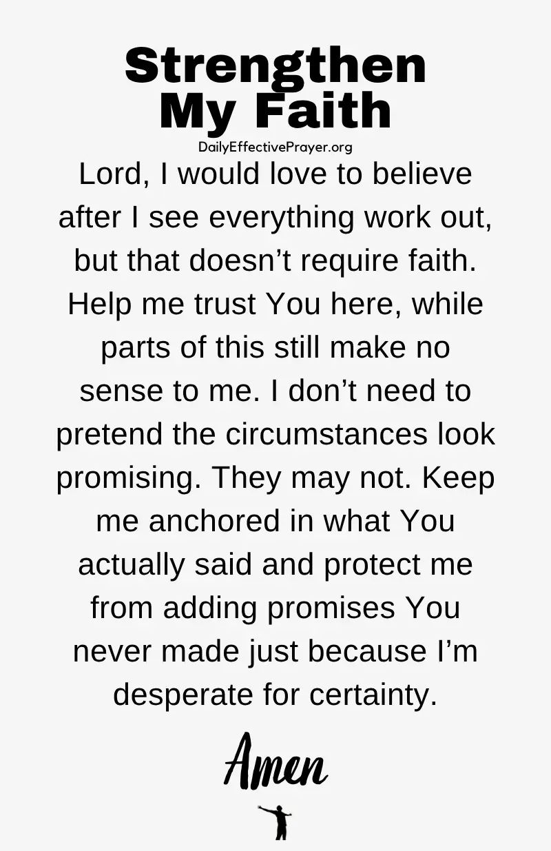 daily effective prayer to strengthen my faith